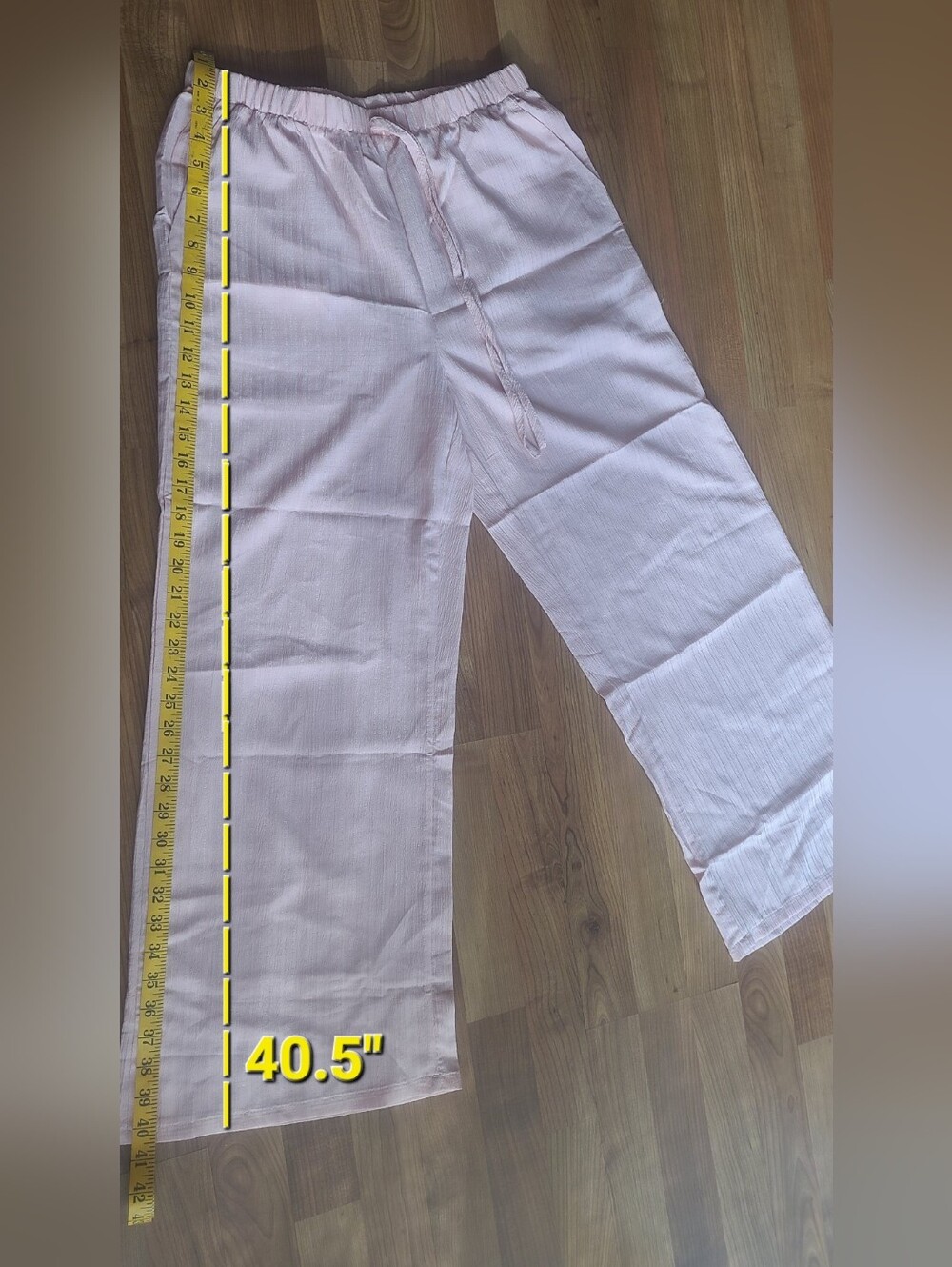 Relaxed Wide-Leg Pink Drawstring Pants - Picture 6 of 6